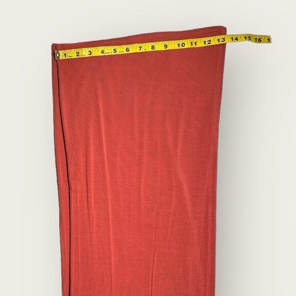 NWT | Krisa | Plunge Halter Flare Jumpsuit | Burnt Orange | Large - Picture 12 of 15